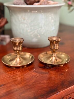 Vintage Brass Candle Holders - Set of 2